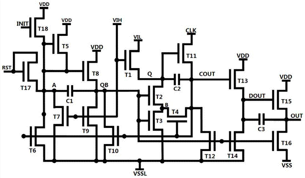 Inverter of gate integrated drive circuit, gate integrated driver and driving method