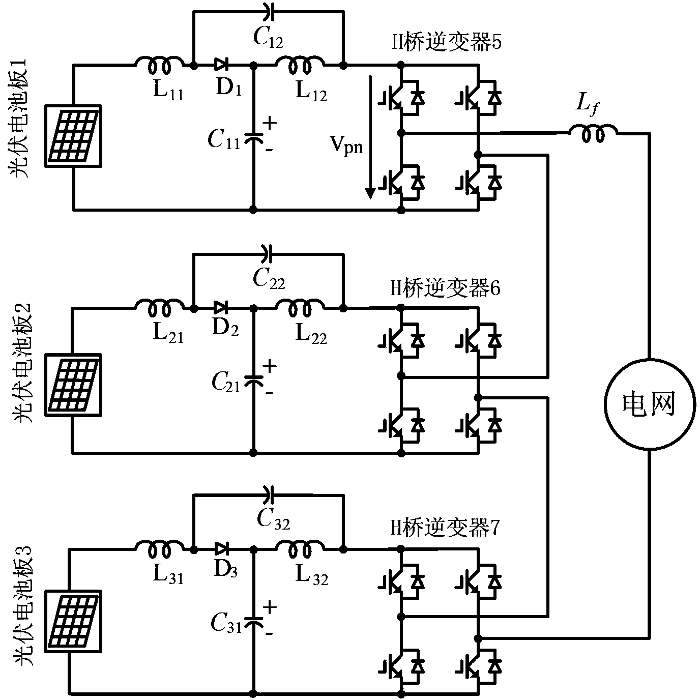 Control method of quasi-Z source cascade multi-level single-phase photovoltaic grid generation system