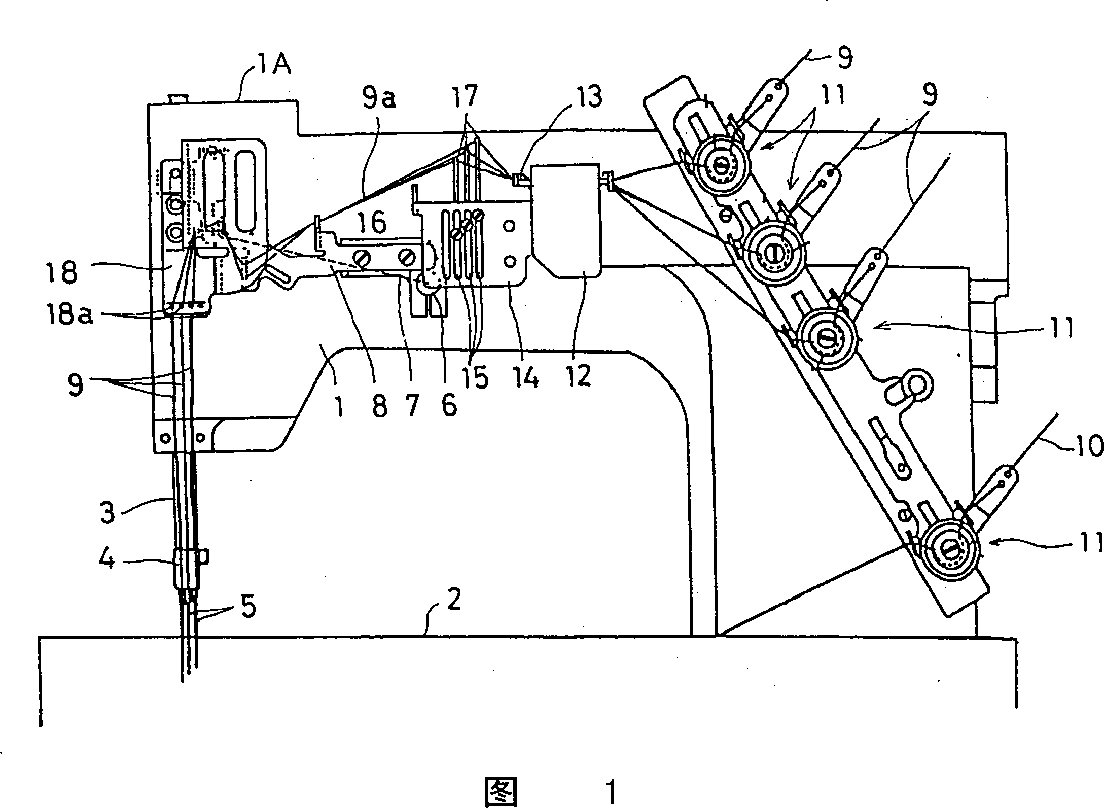 Needle thread feeding device of sewing machine