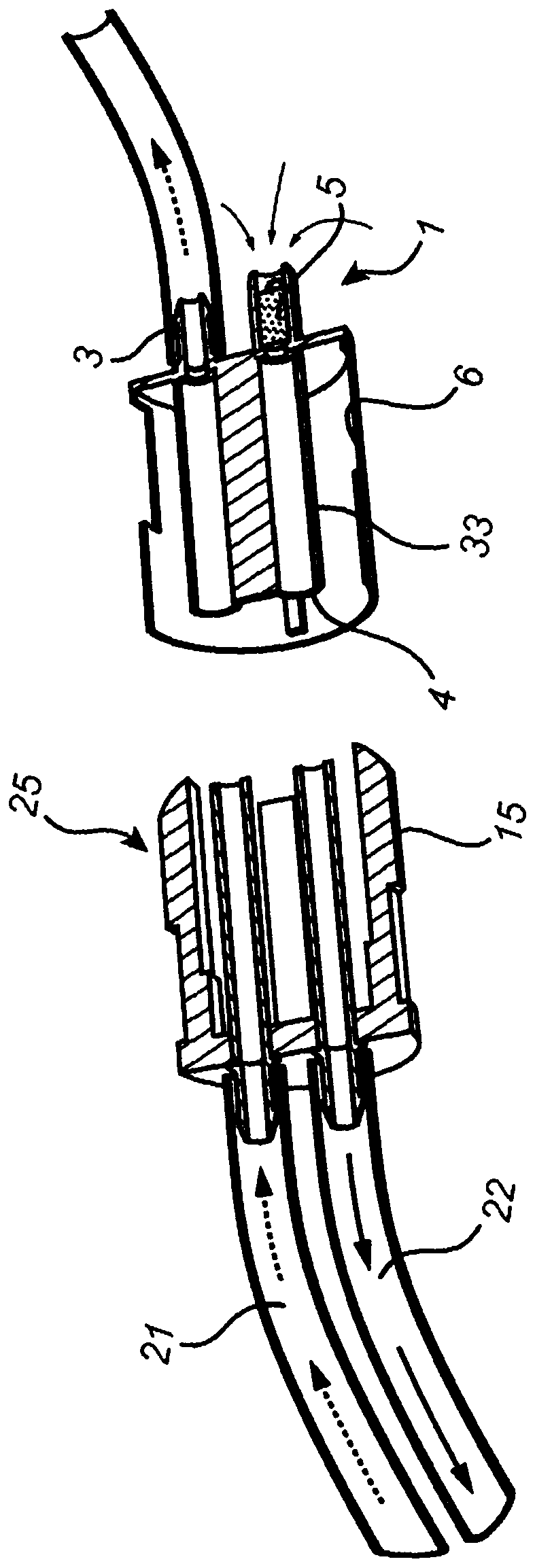 Connector device for a negative pressure wound therapy system