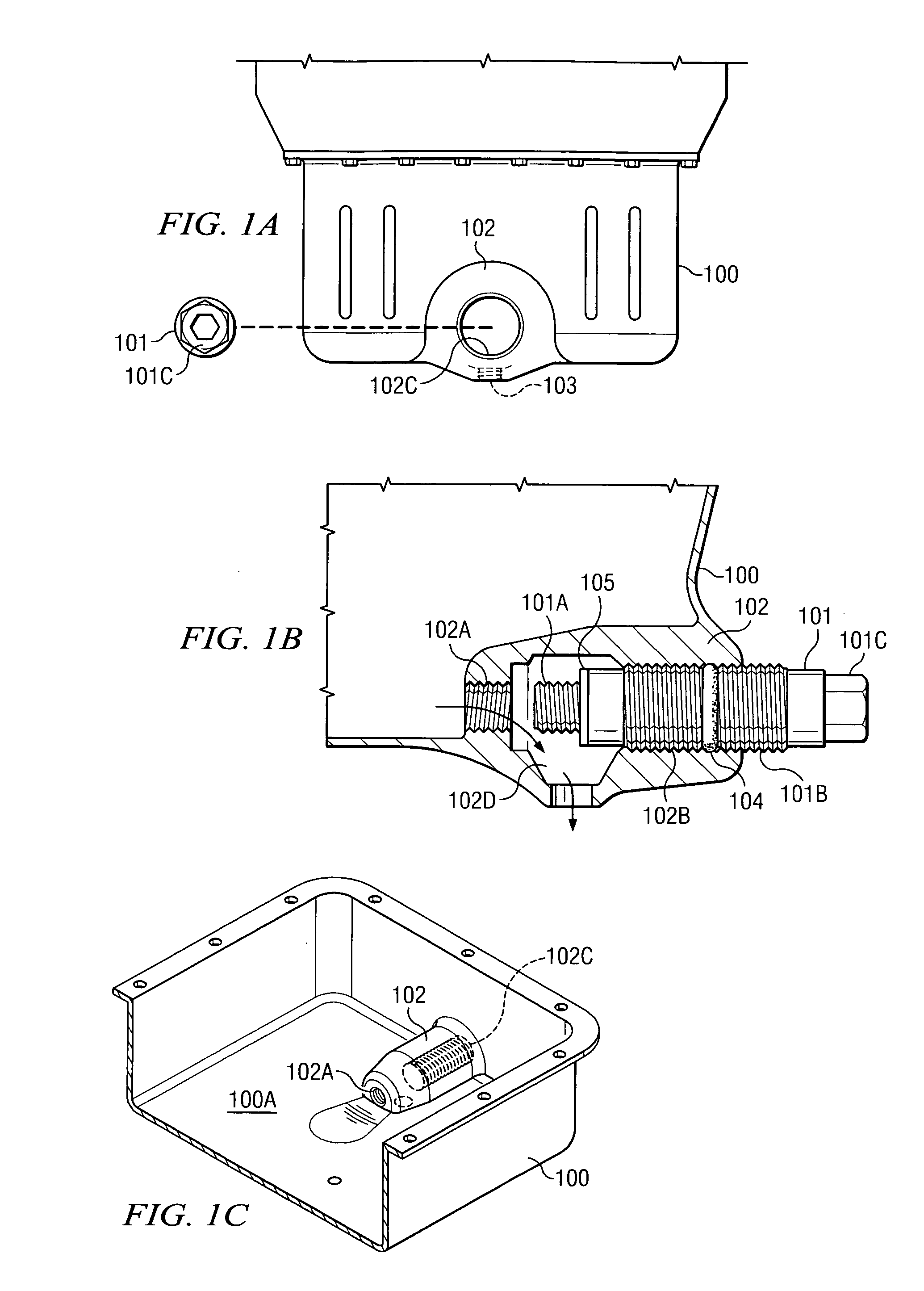 Drain plug housing and drain plug apparatus for use with oil pans