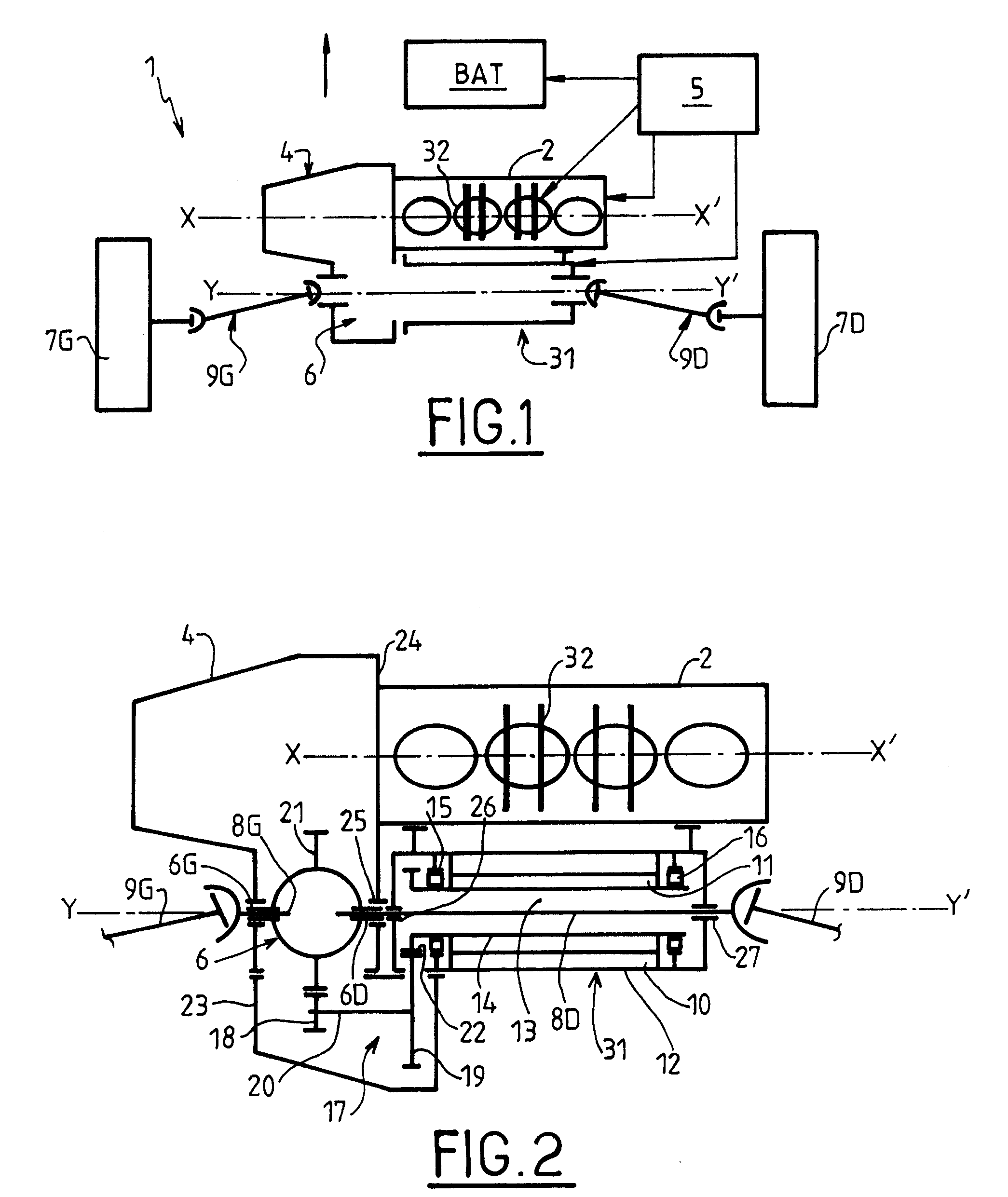 Hybrid Drive Train and Hybrid Vehicle Equipped with Same