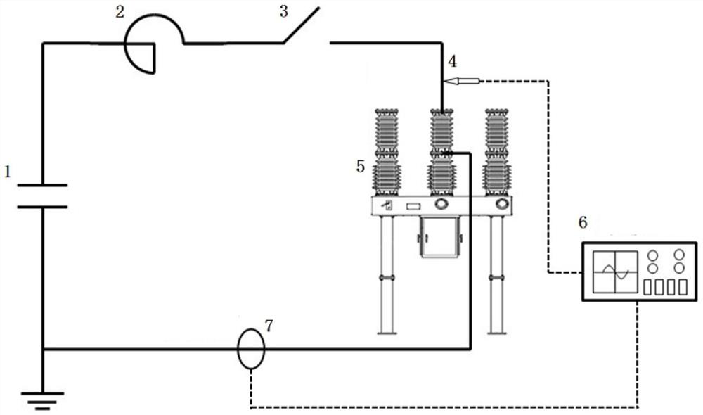 Method for researching influence degree of nozzle material on arc discharge decomposition product of sulfur hexafluoride circuit breaker