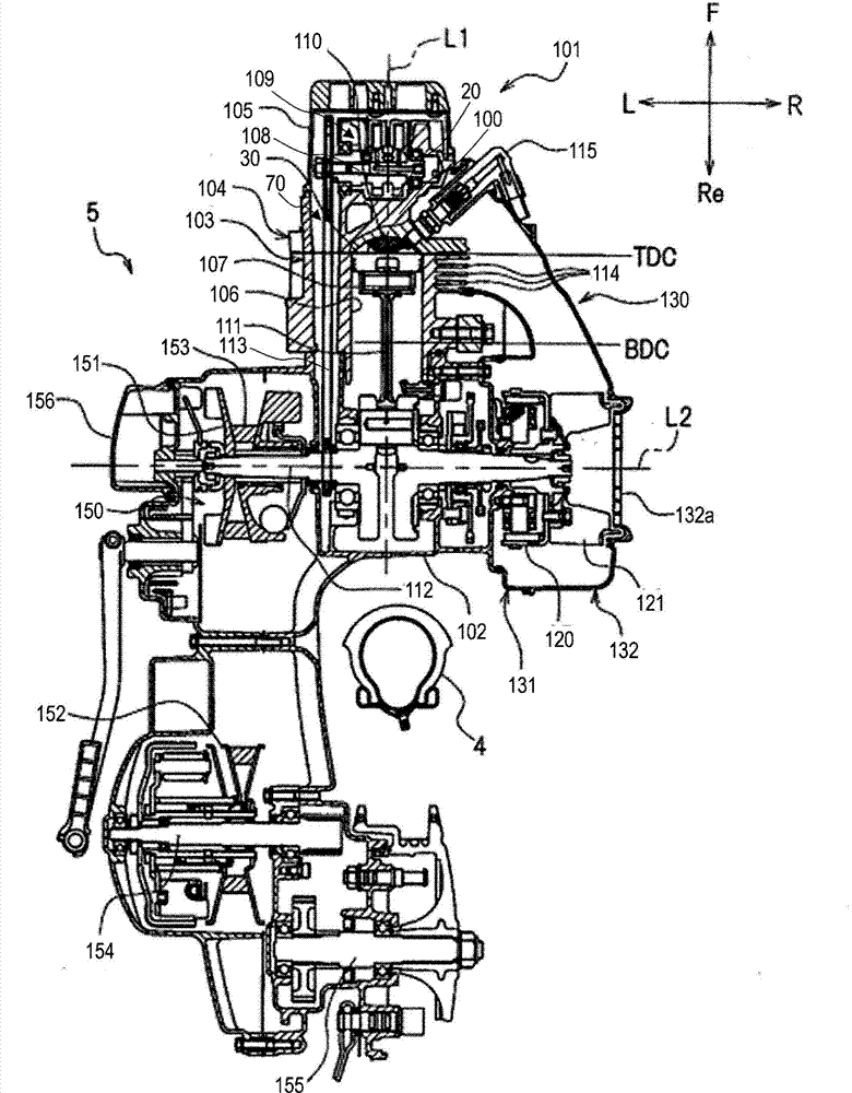 Air-cooling type internal combustion engine and saddled vehicle having the same
