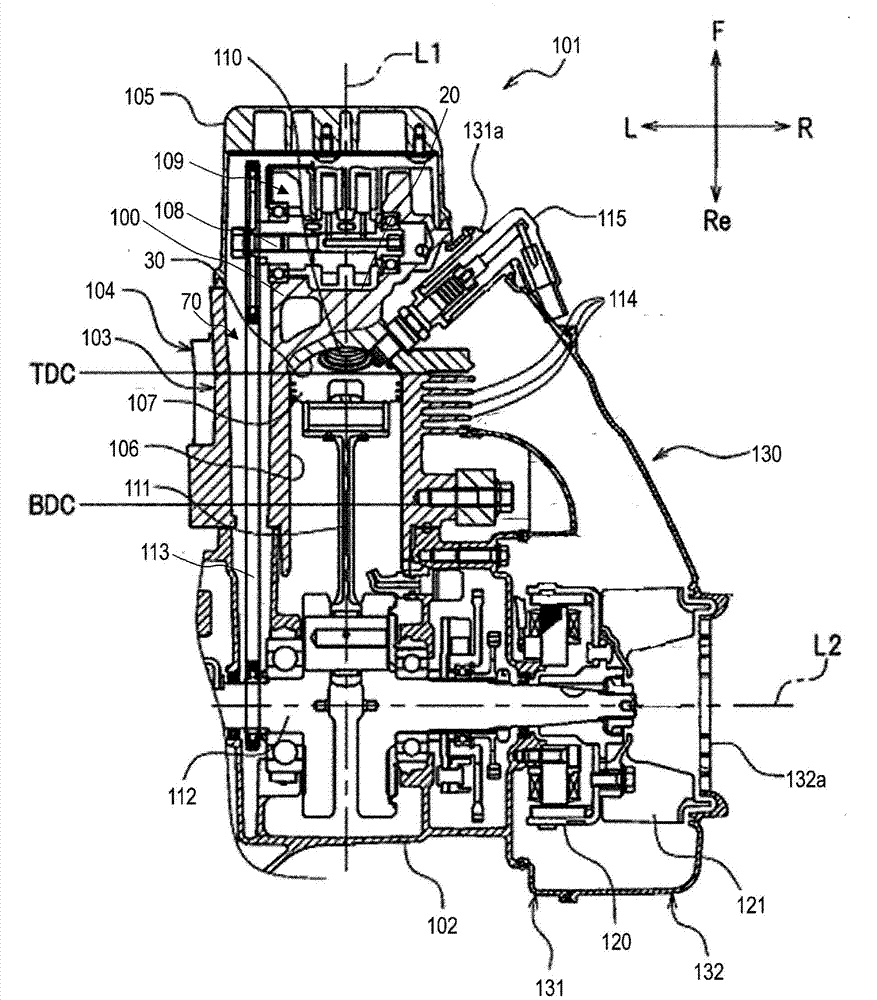 Air-cooling type internal combustion engine and saddled vehicle having the same