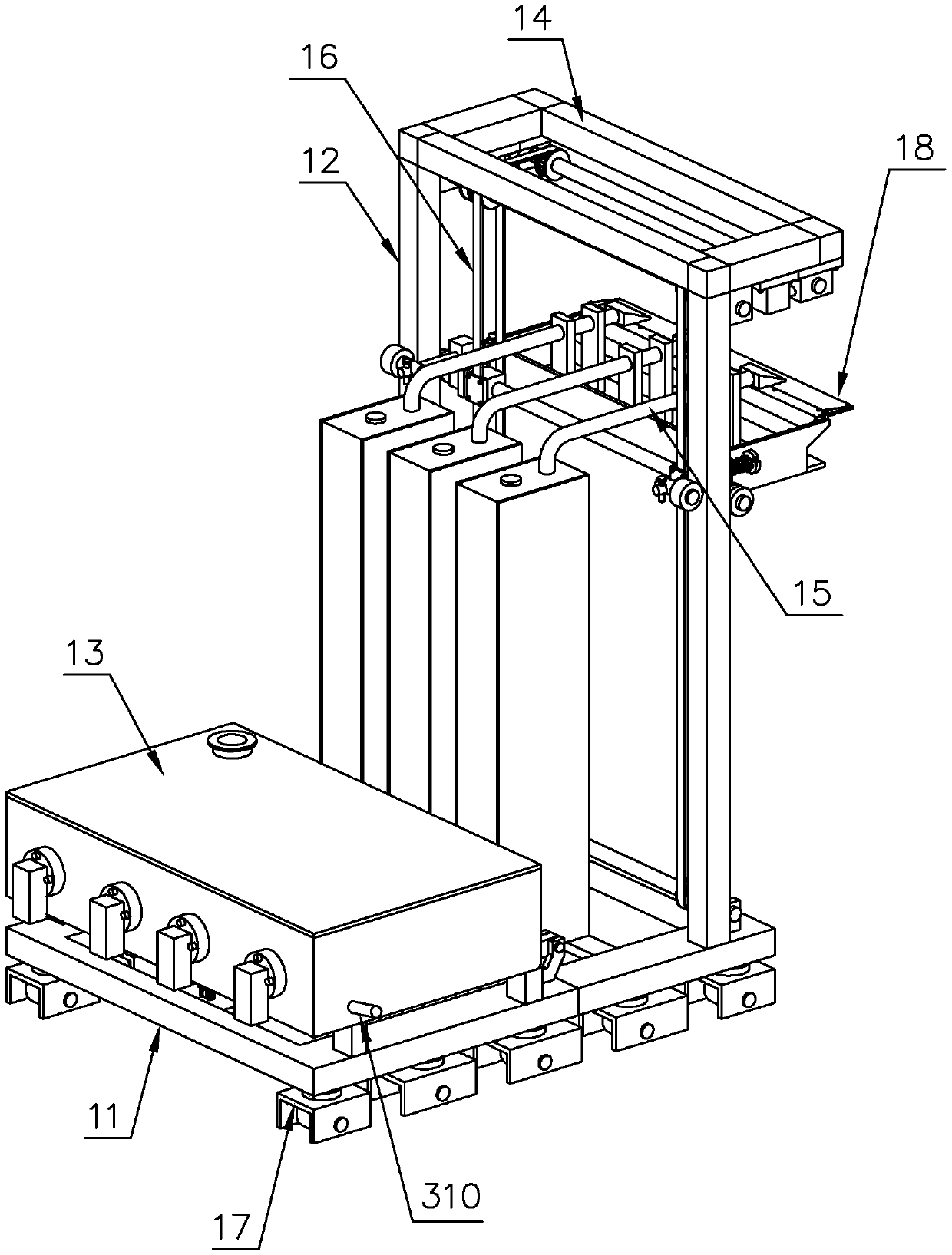 A wall coating and scraping machine for construction