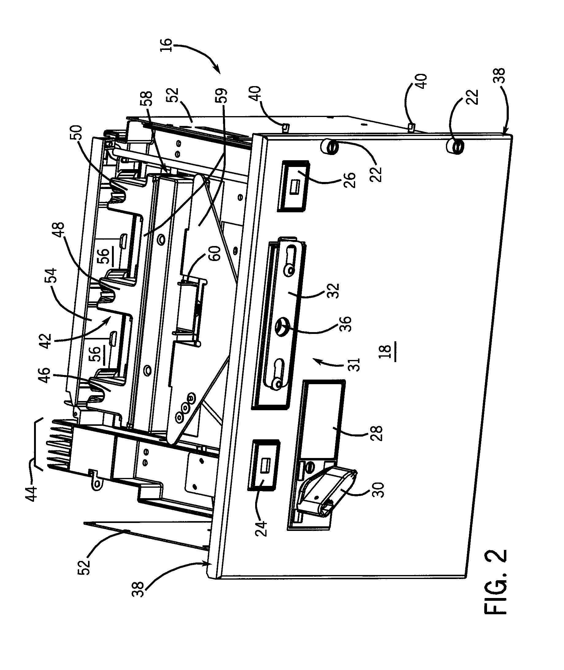 Free-wheeling clutch for a motor control center subunit having moveable line contacts