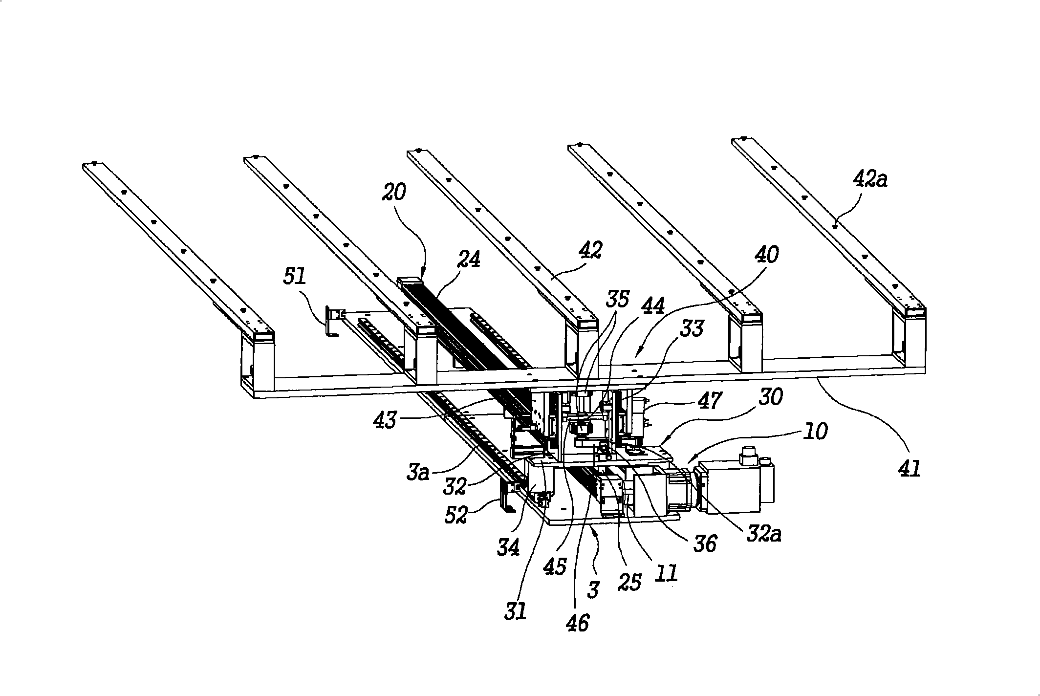 Direction converting device for flat glass