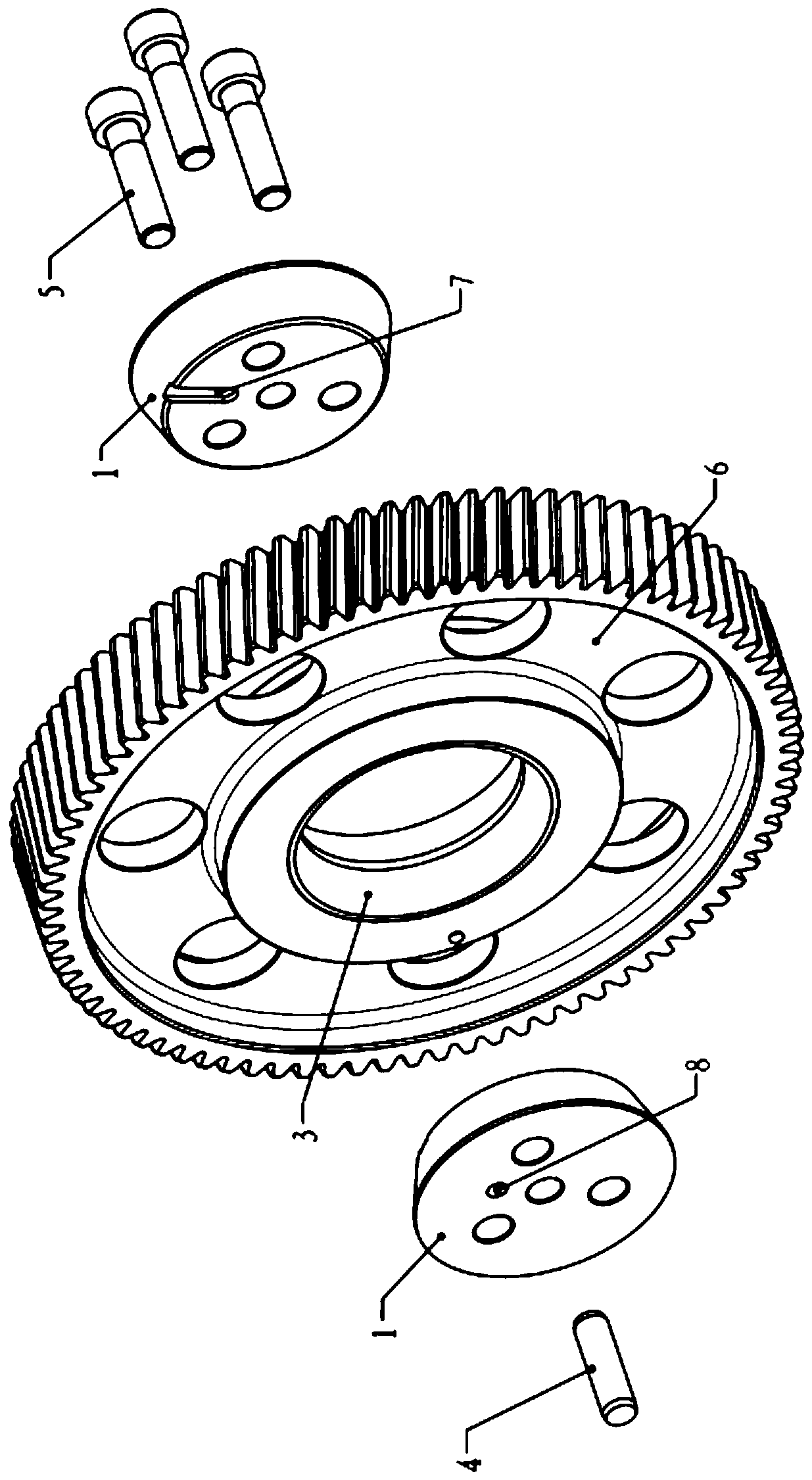 Idle gear device and engine