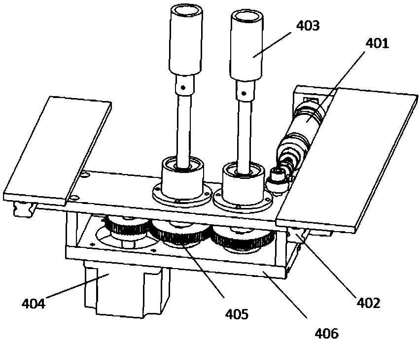 Conveying device for keeping annular openings of stocking legs based on magnetic confinement