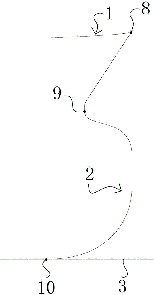 Expansion method for contour line of bulbous bow