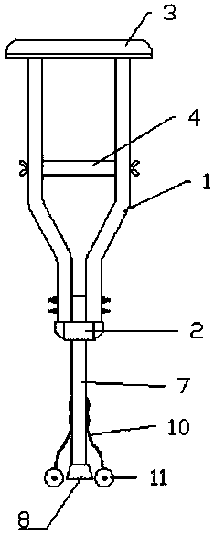 Medical walking-aiding axillary crutch