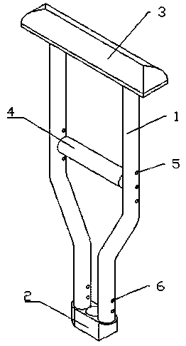 Medical walking-aiding axillary crutch