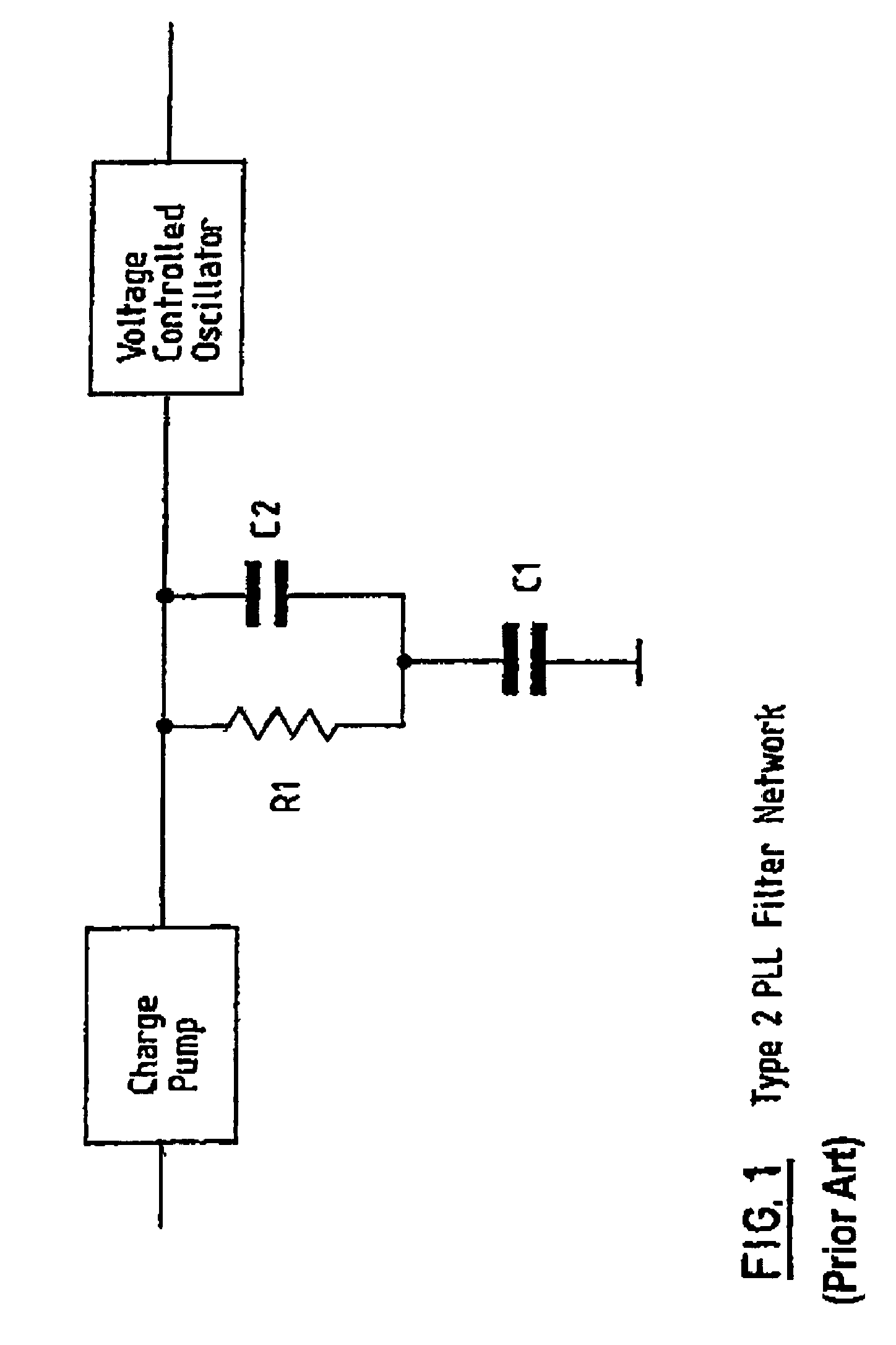 Semiconductor type two phase locked loop filter