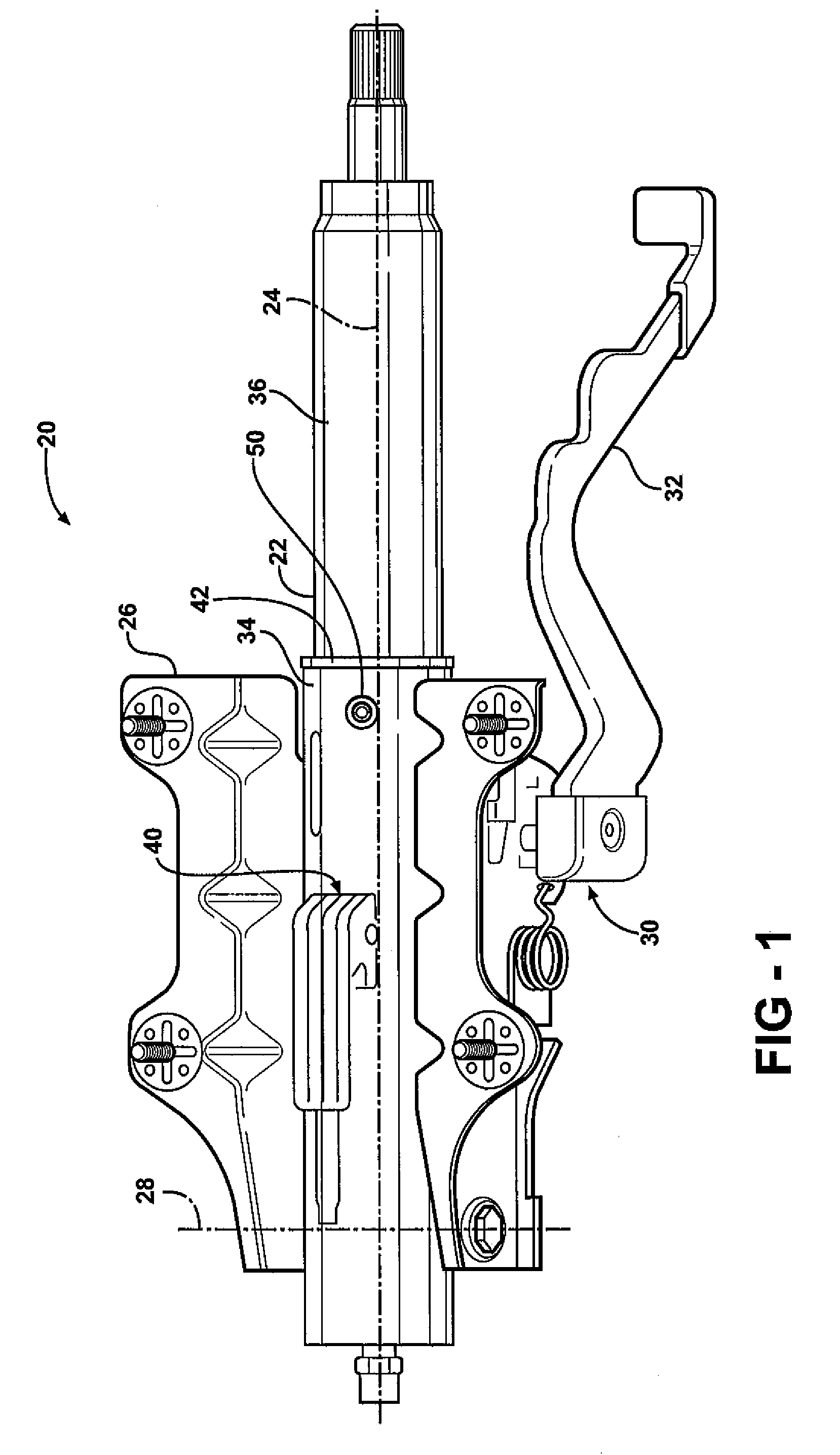 Steering column assembly with shearable jacket connector