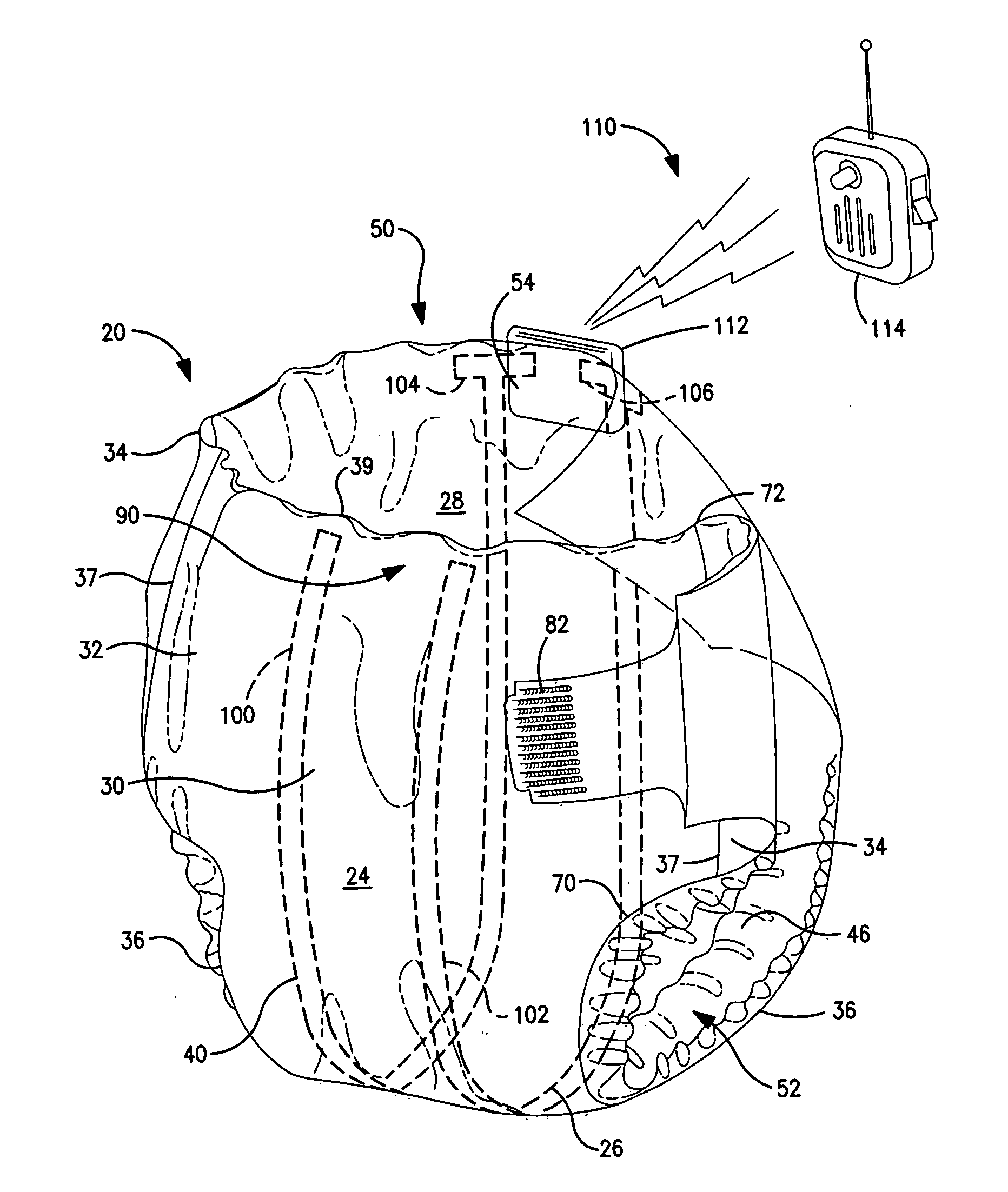Connection mechanisms in absorbent articles for body fluid signaling devices