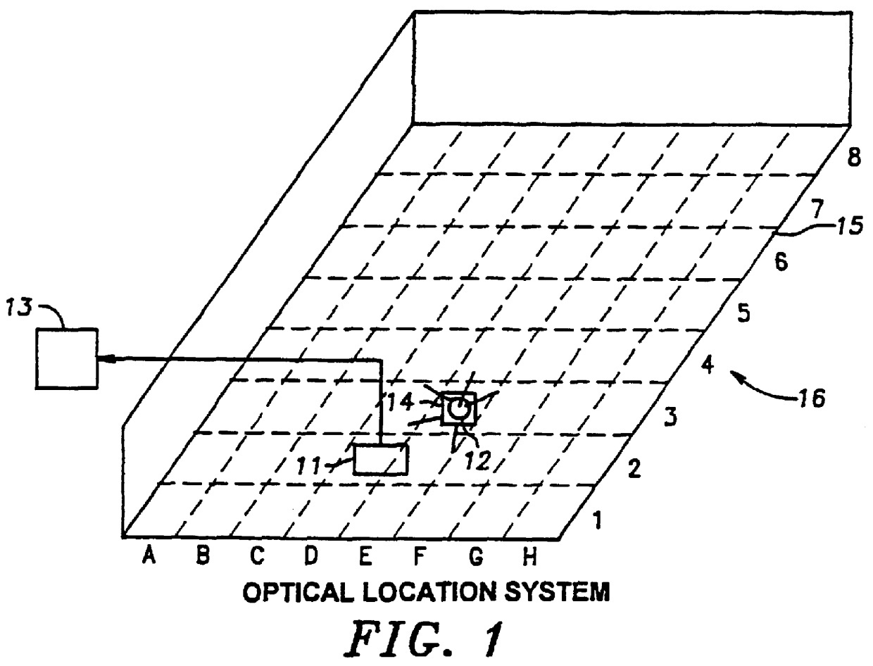 Method for receiving and transmitting optical data and control information to and from remotely located receivers and transmitters in an optical locator system