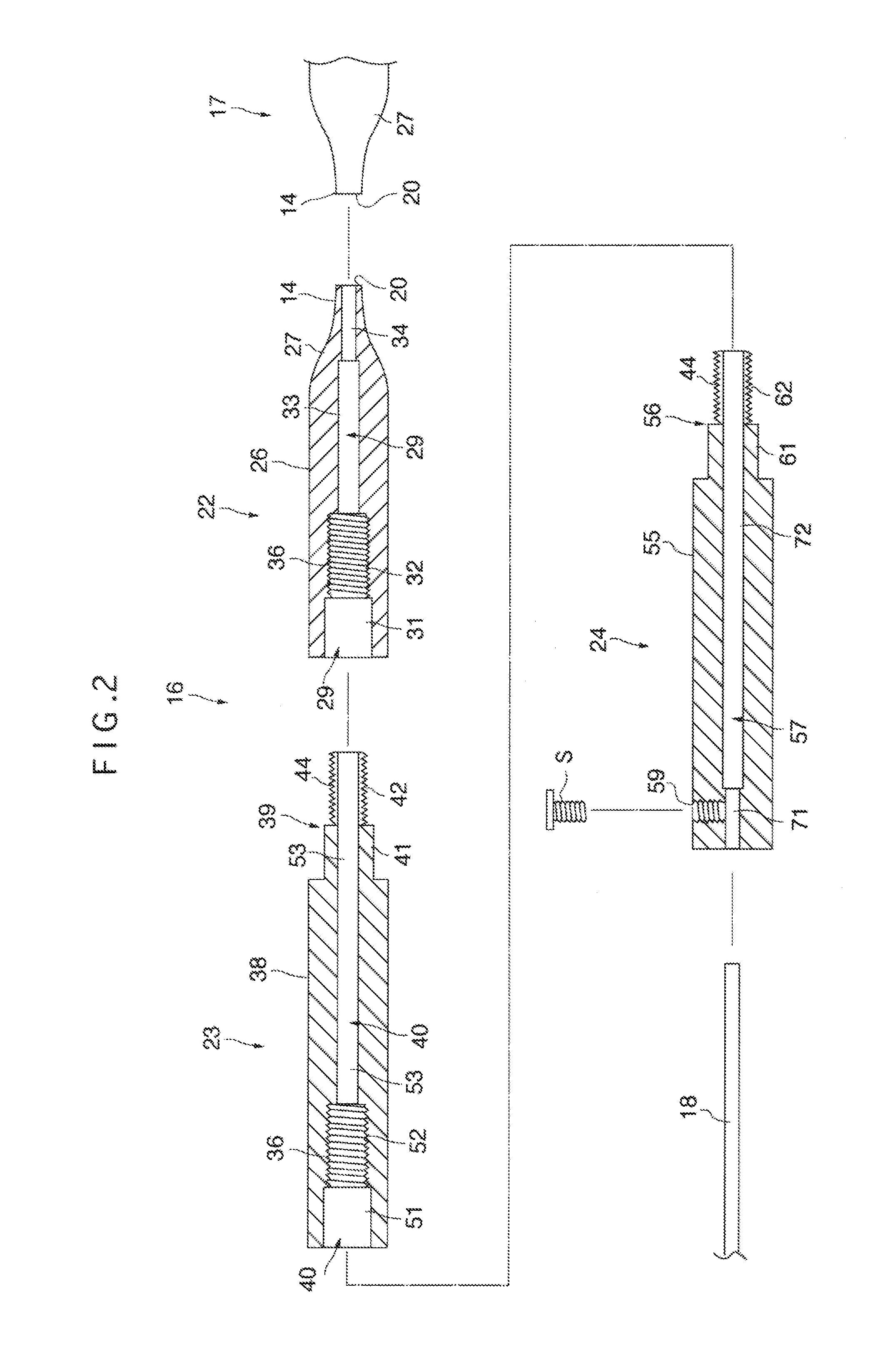 Mold for producing simulated blood vessel, method of producing simulated blood vessel and simulated blood vessel