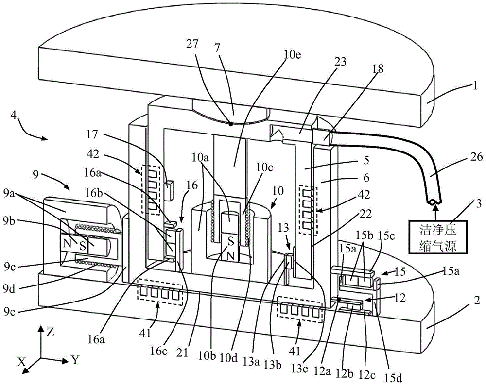 Electromagnetic damping zero-stiffness vibration isolator for air floatation ball bearing angle decoupling