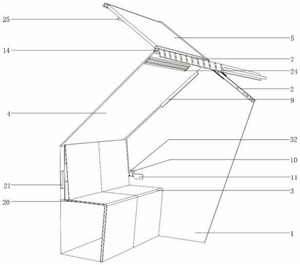 Outdoor seat device applied to existing old residential area