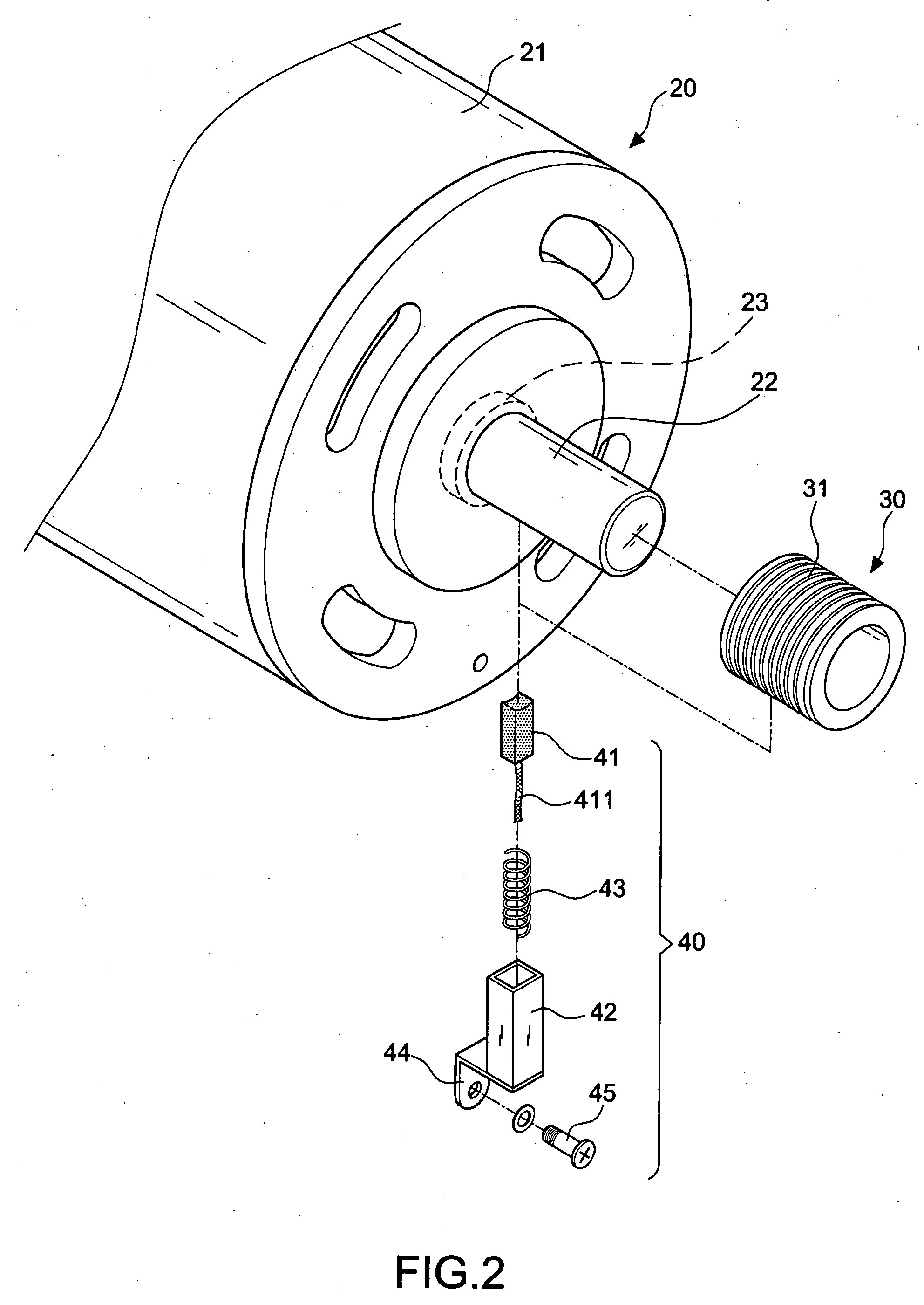 Shaft grounding thread structure of an electric motor