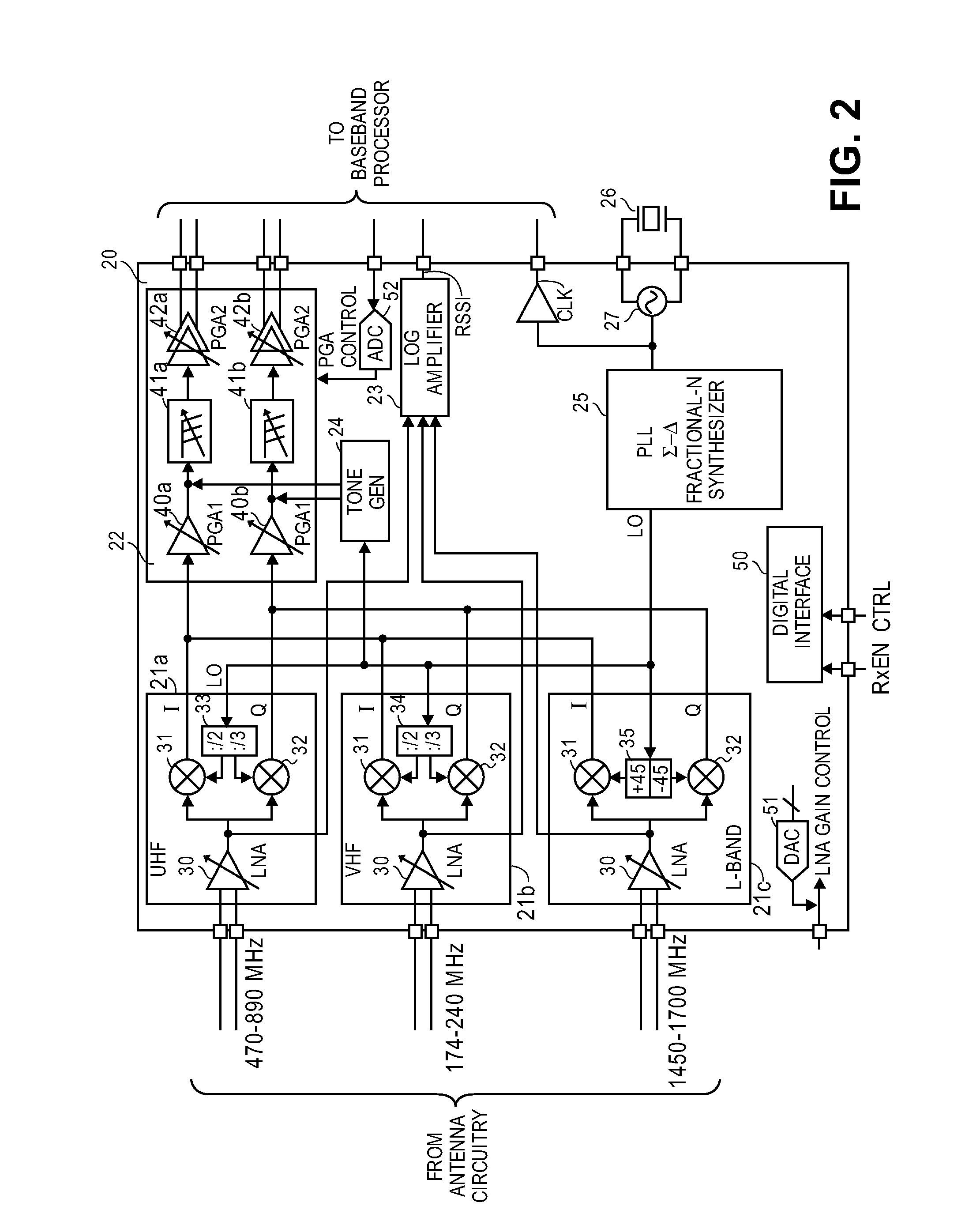Selectable low noise amplifier for wireless communication