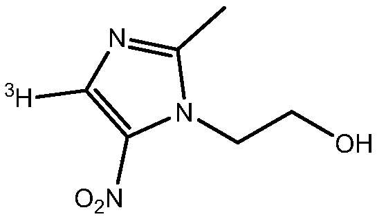 A kind of tritium-labeled metronidazole and preparation method thereof