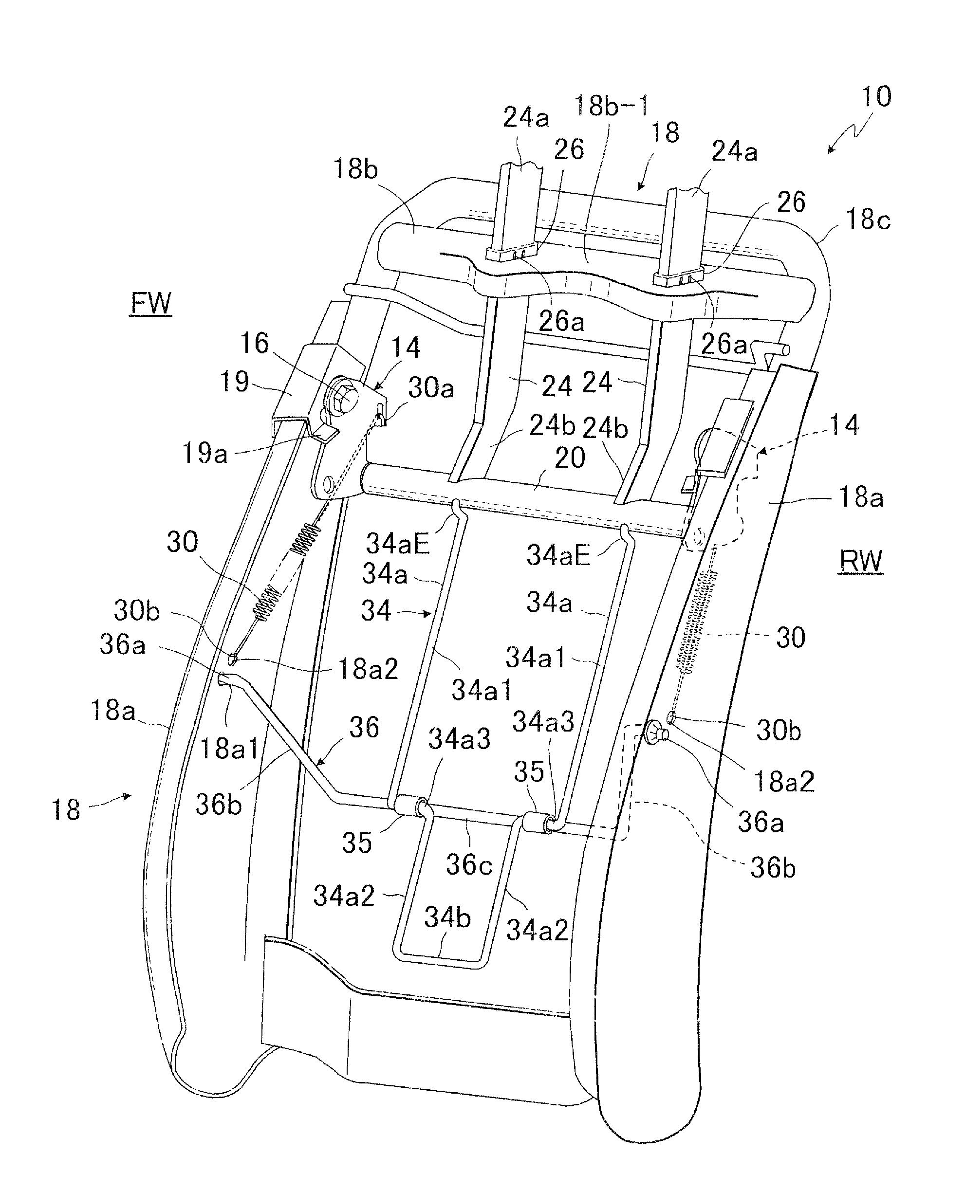 Seat back structure of vehicle seat