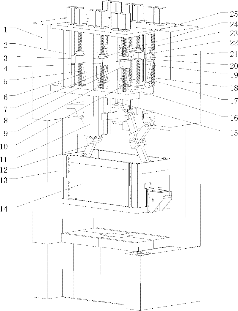 Twelve-motor parallel drive multi-link mechanical servo press