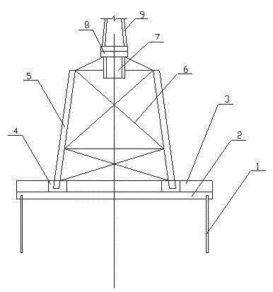 A composite offshore wind turbine foundation with jacket-cylindrical structure