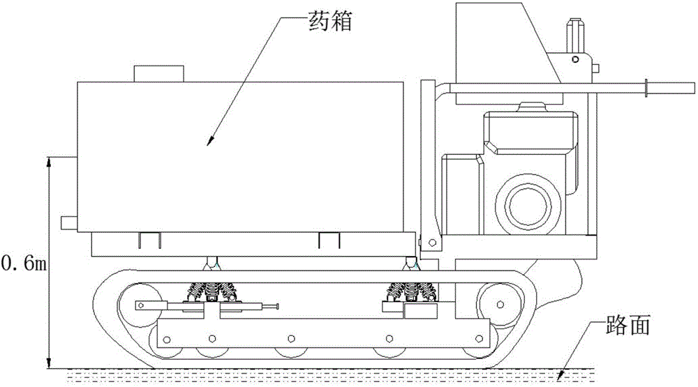 Spraying chassis truck with vibration damping function