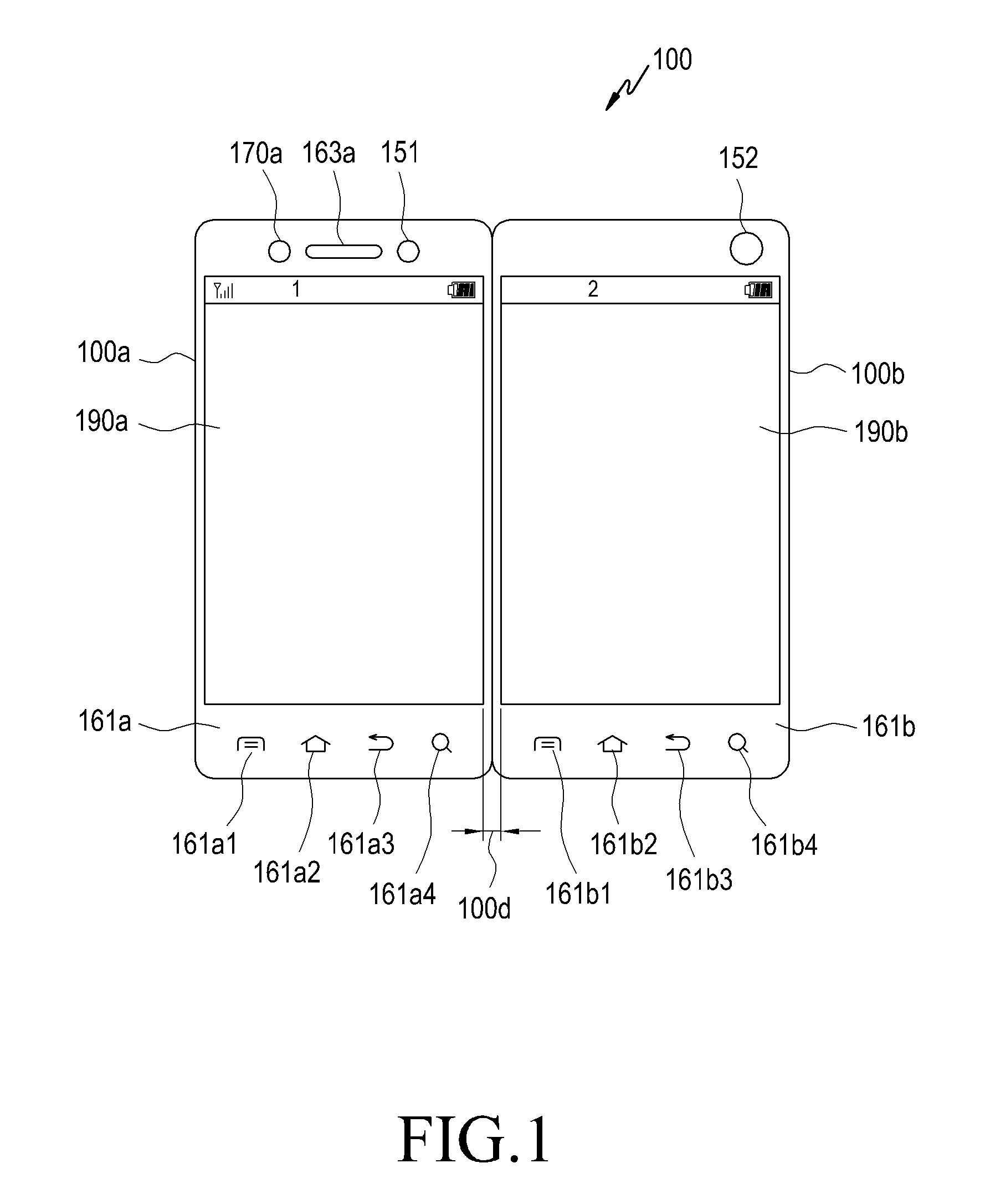 Device including plurality of touch screens and screen change method for the device