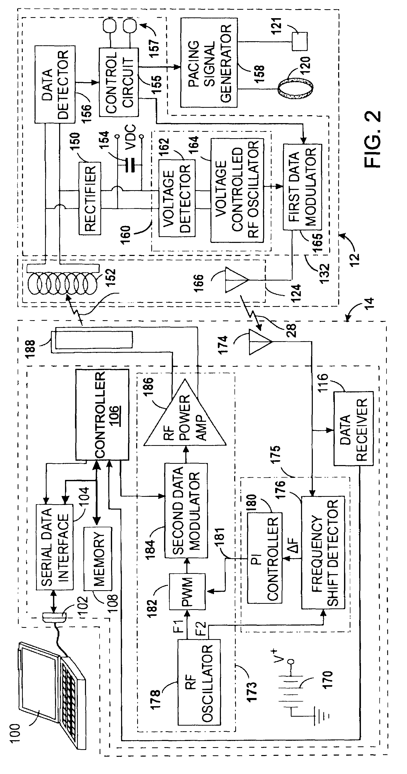 Class-e radio frequency amplifier for use with an implantable medical device