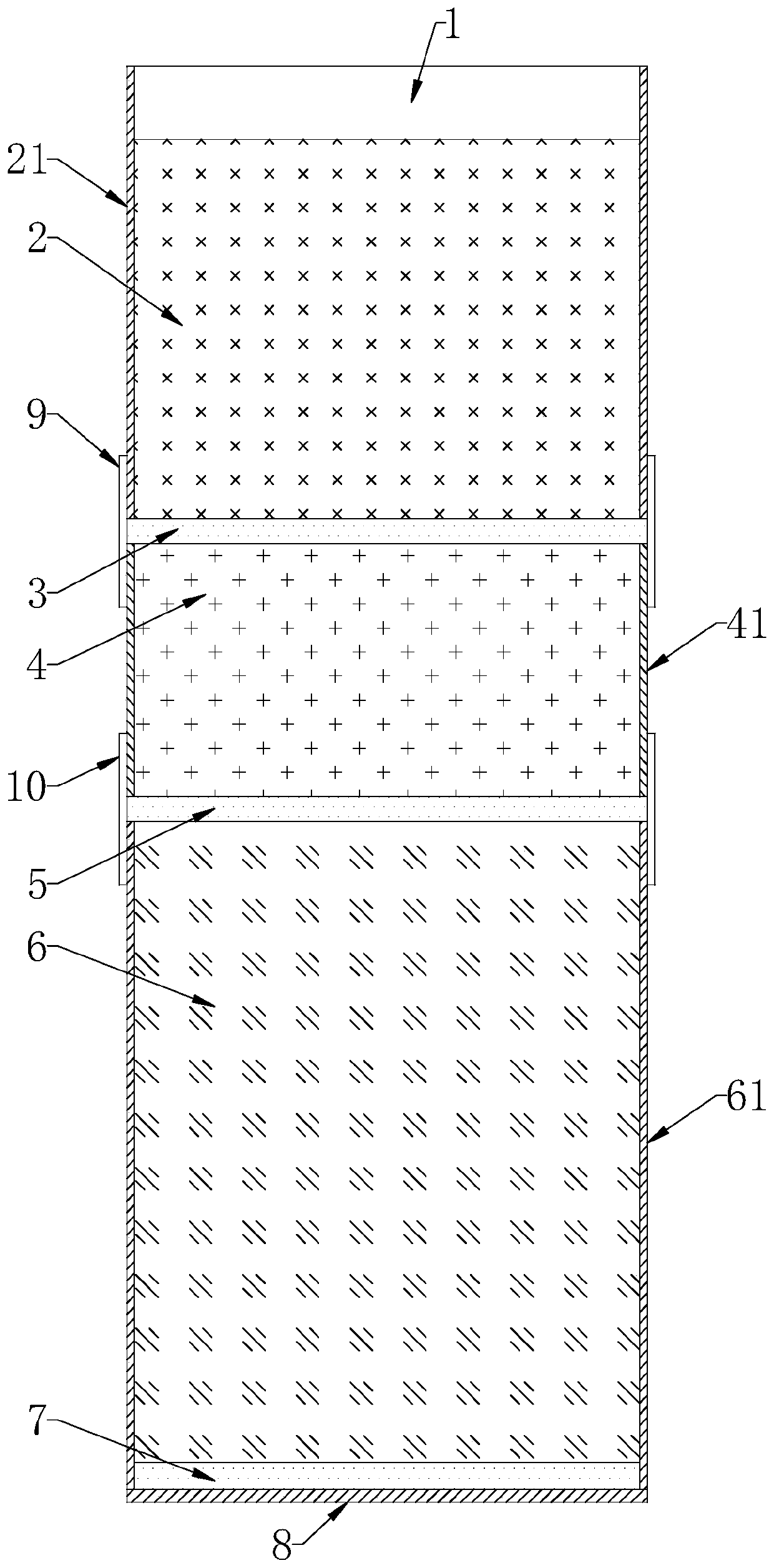 Undisturbed soil layered leaching sampling device