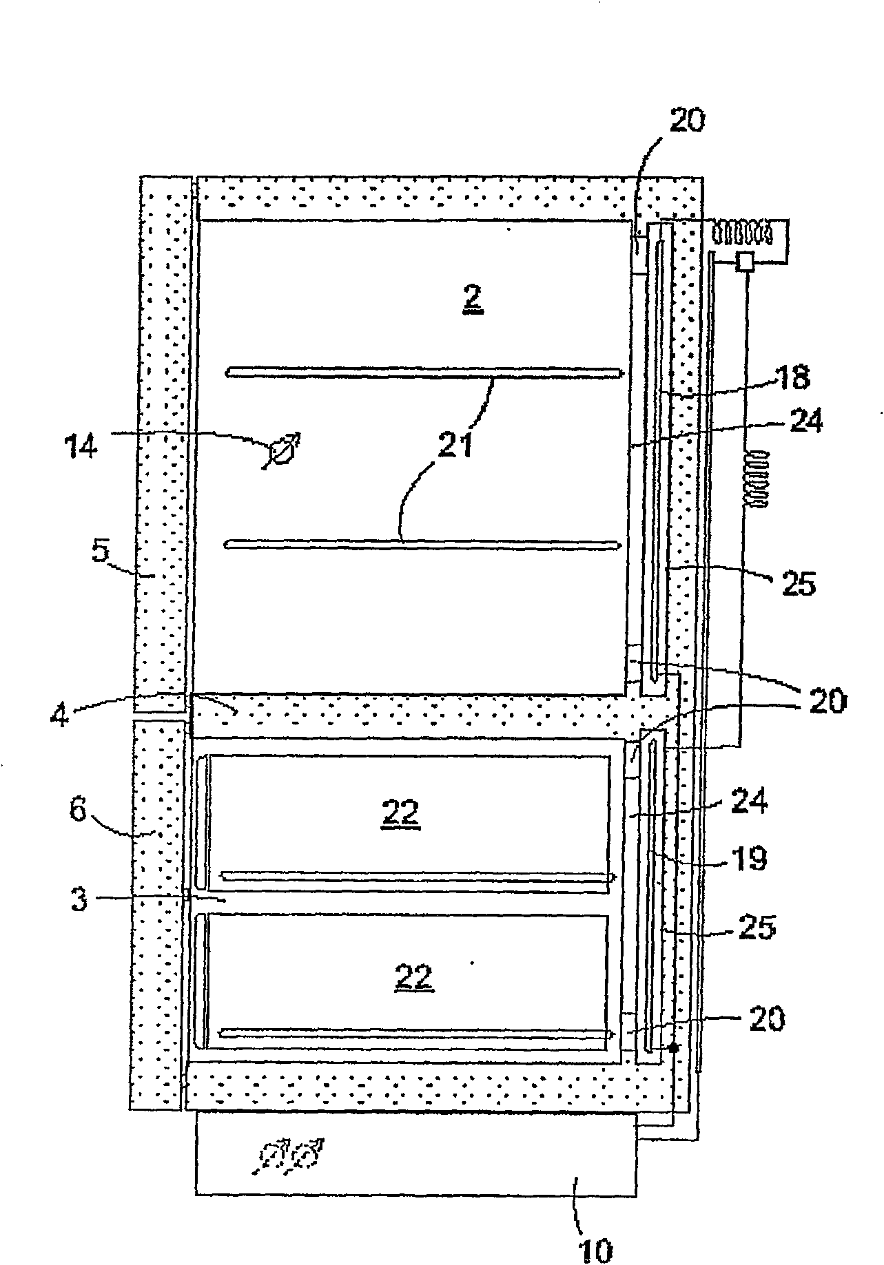 Refrigeration device comprising two storage compartments