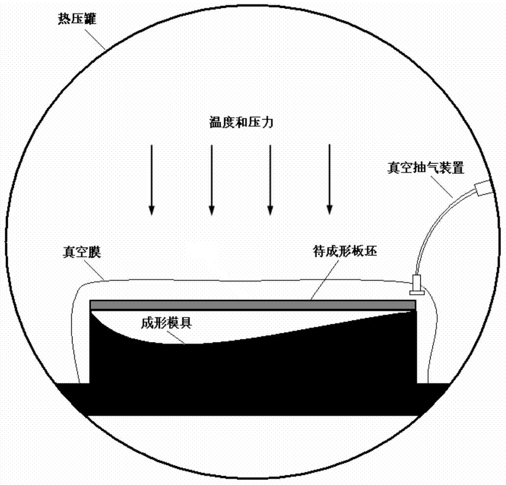 Age hardenable aluminum alloy integral panel one-step forming method based on autoclave