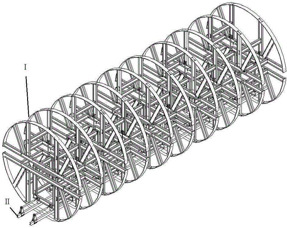Steel support for overlapped tunnels