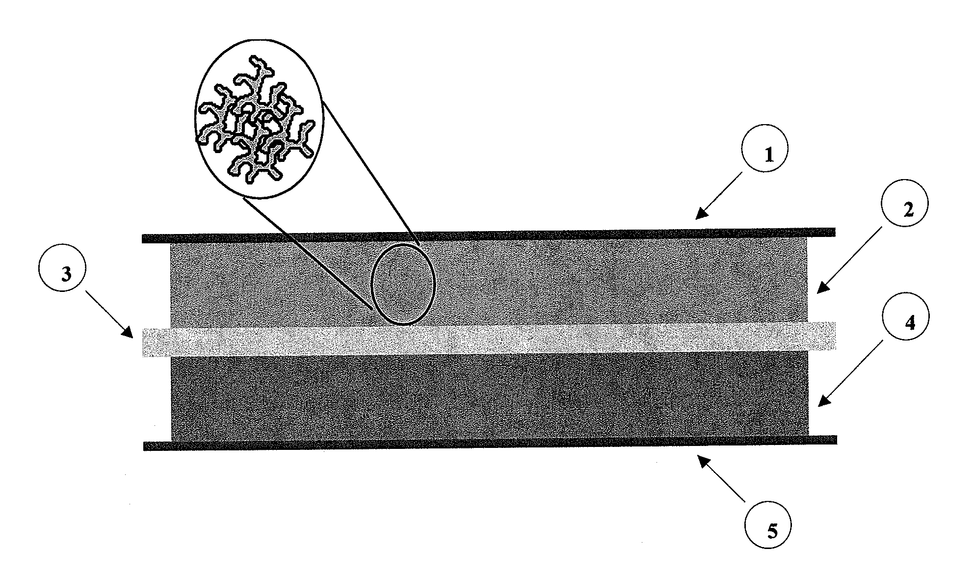 Electrode, related material, process for production, and use thereof