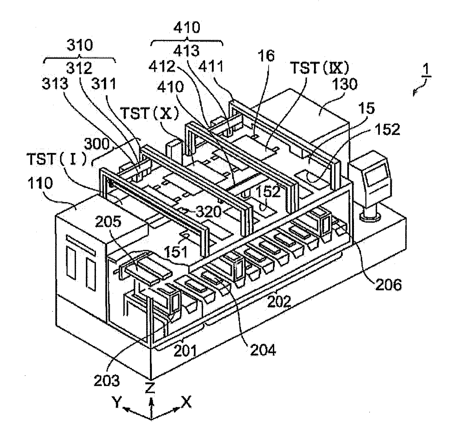 Electronic device test apparatus and method of testing electronic devices