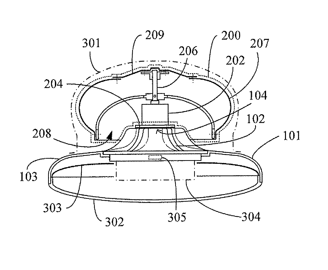 Heat dissipating lamp device having electric turbine axial fan