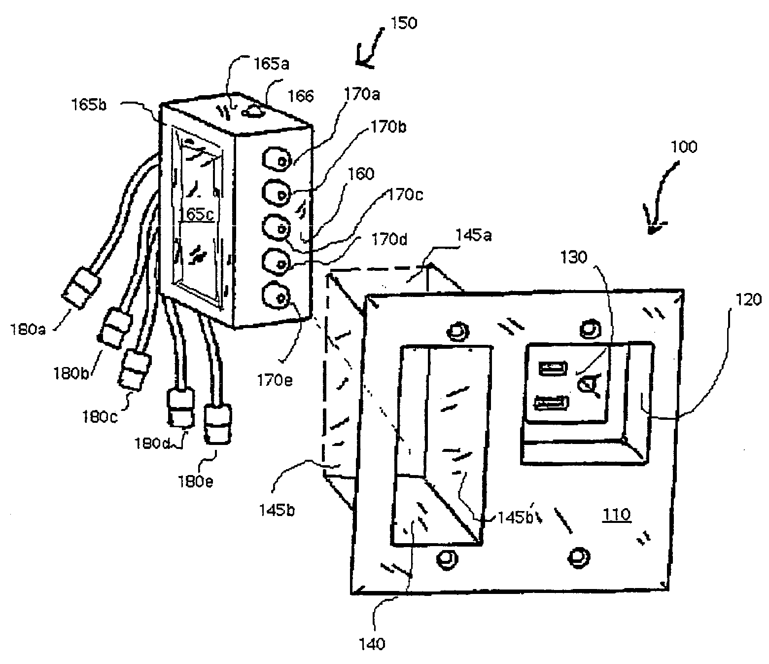 Modular signal and power connection device