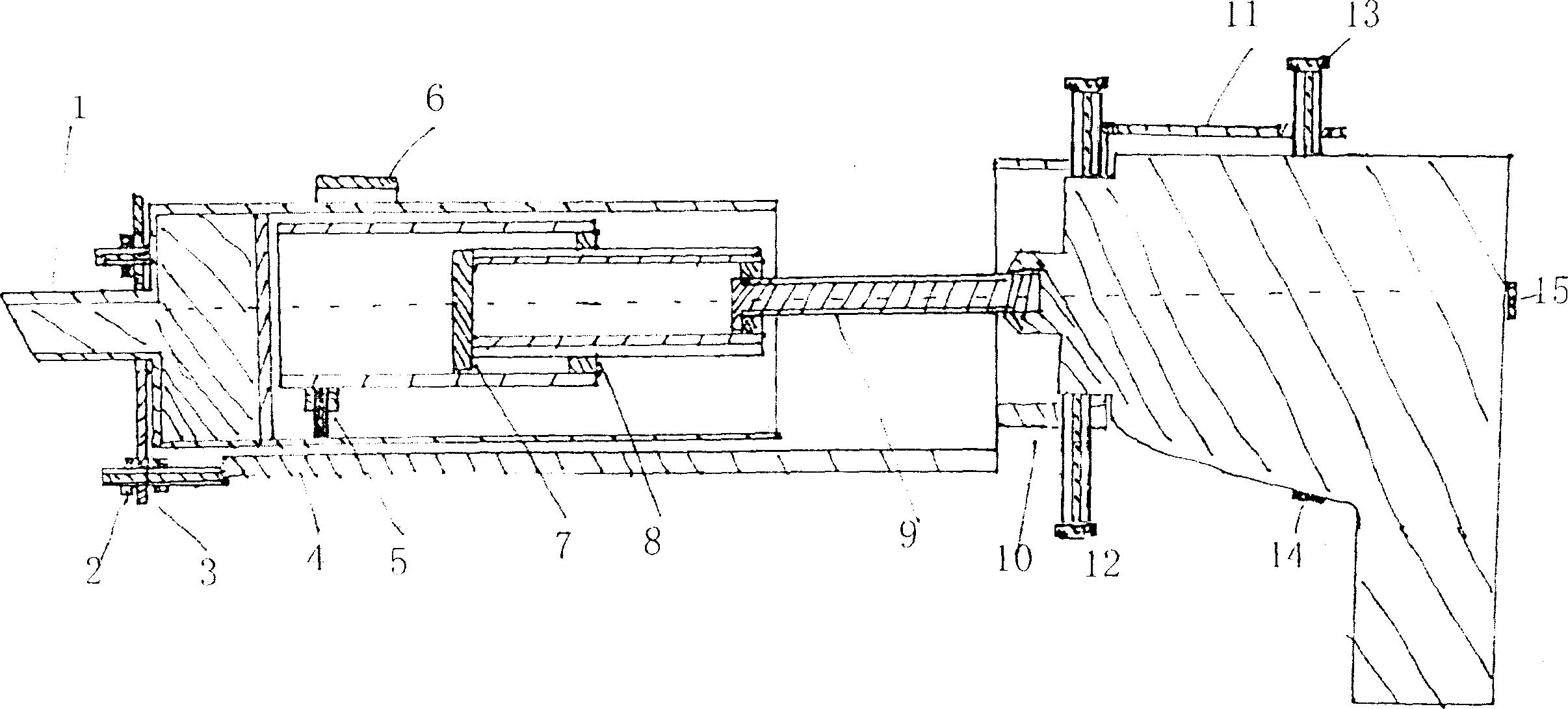 Gun drill driven type gun of squeezing glue