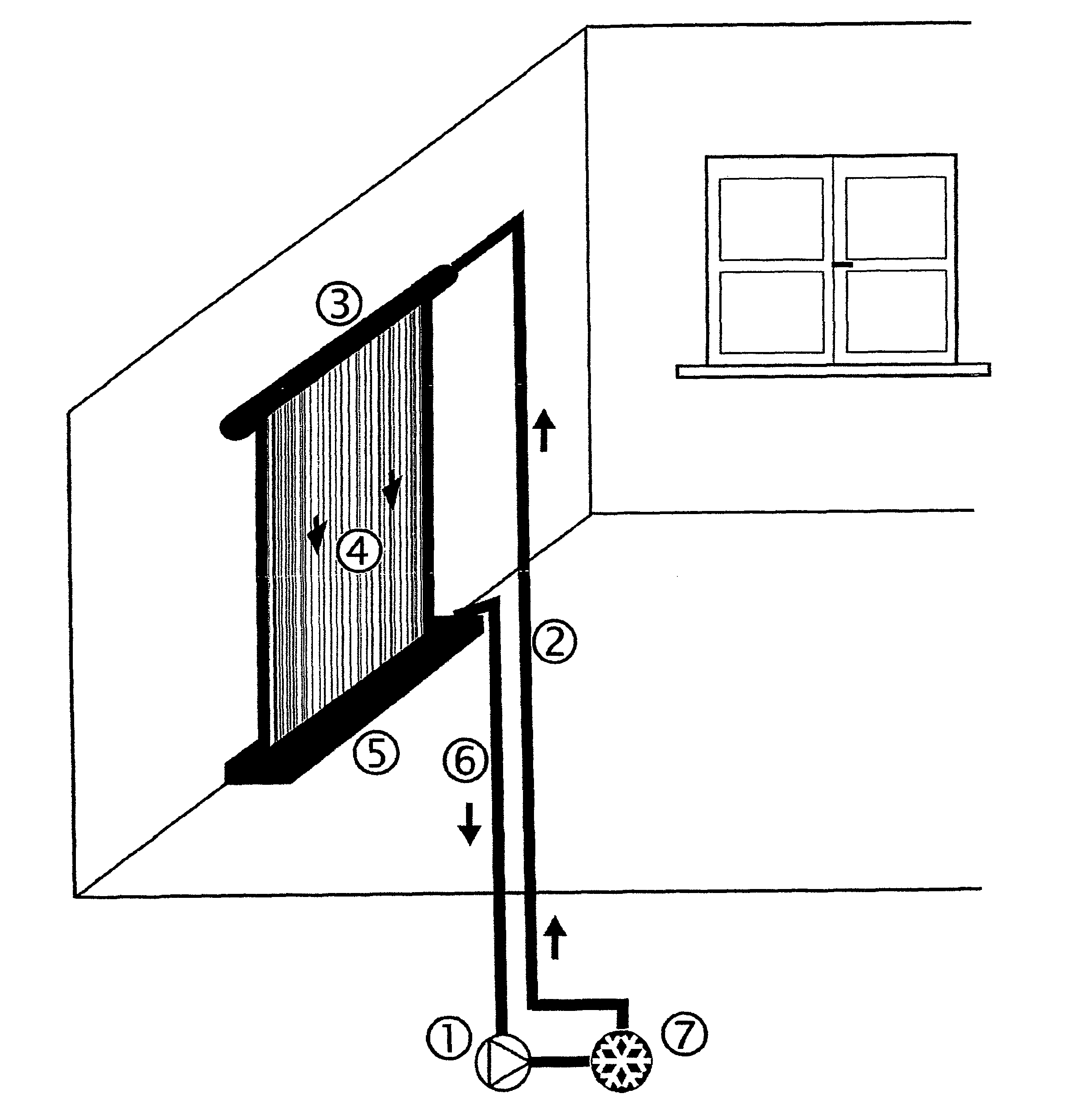 Device and method for cooling and dehumidifying room air