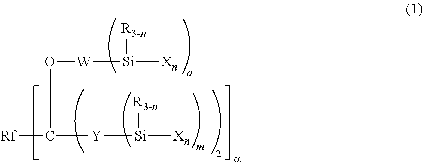 Fluoropolyether-containing polymer-modified silane, surface treating agent, and treated article