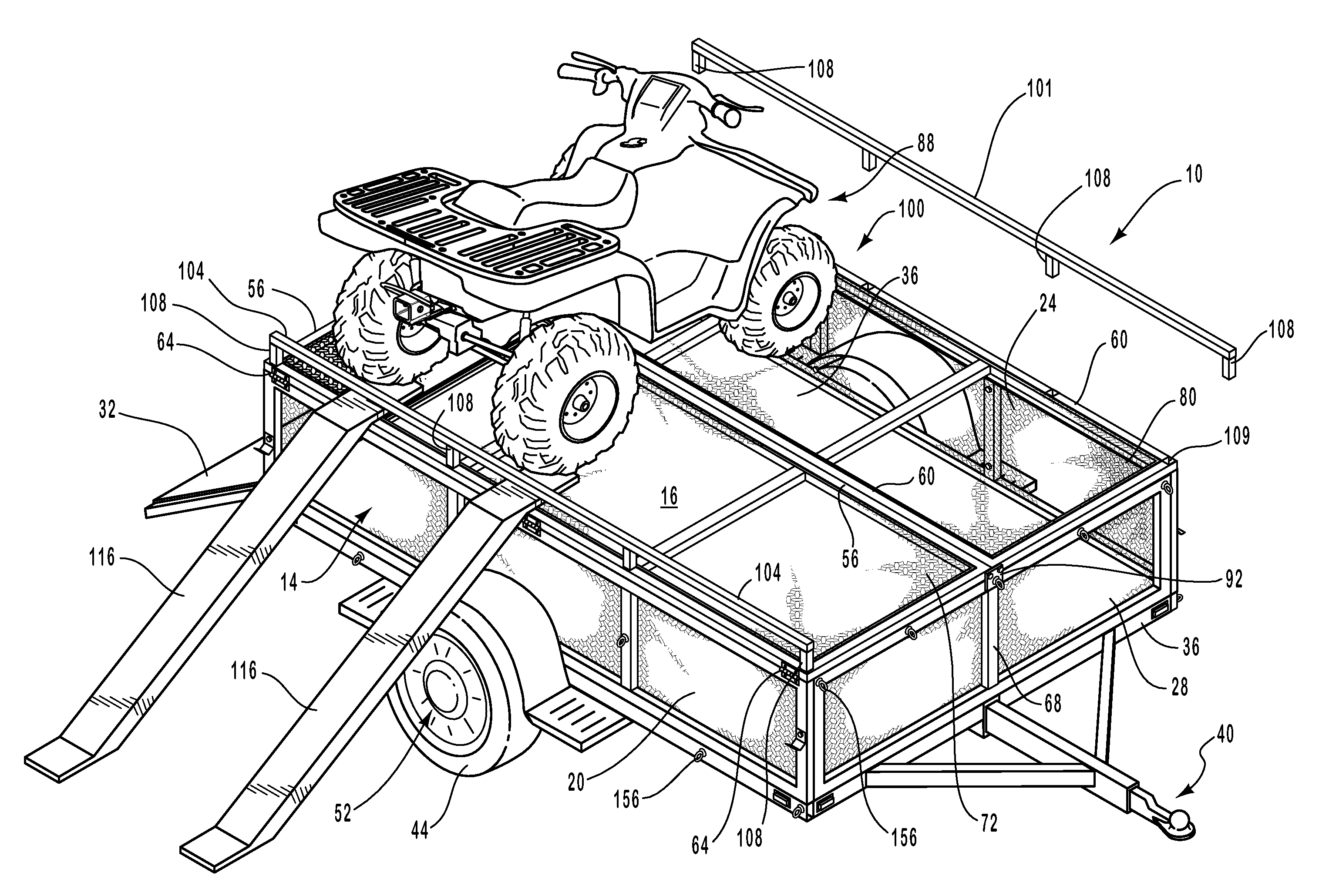Tent assembly for use with utility trailers and vehicles