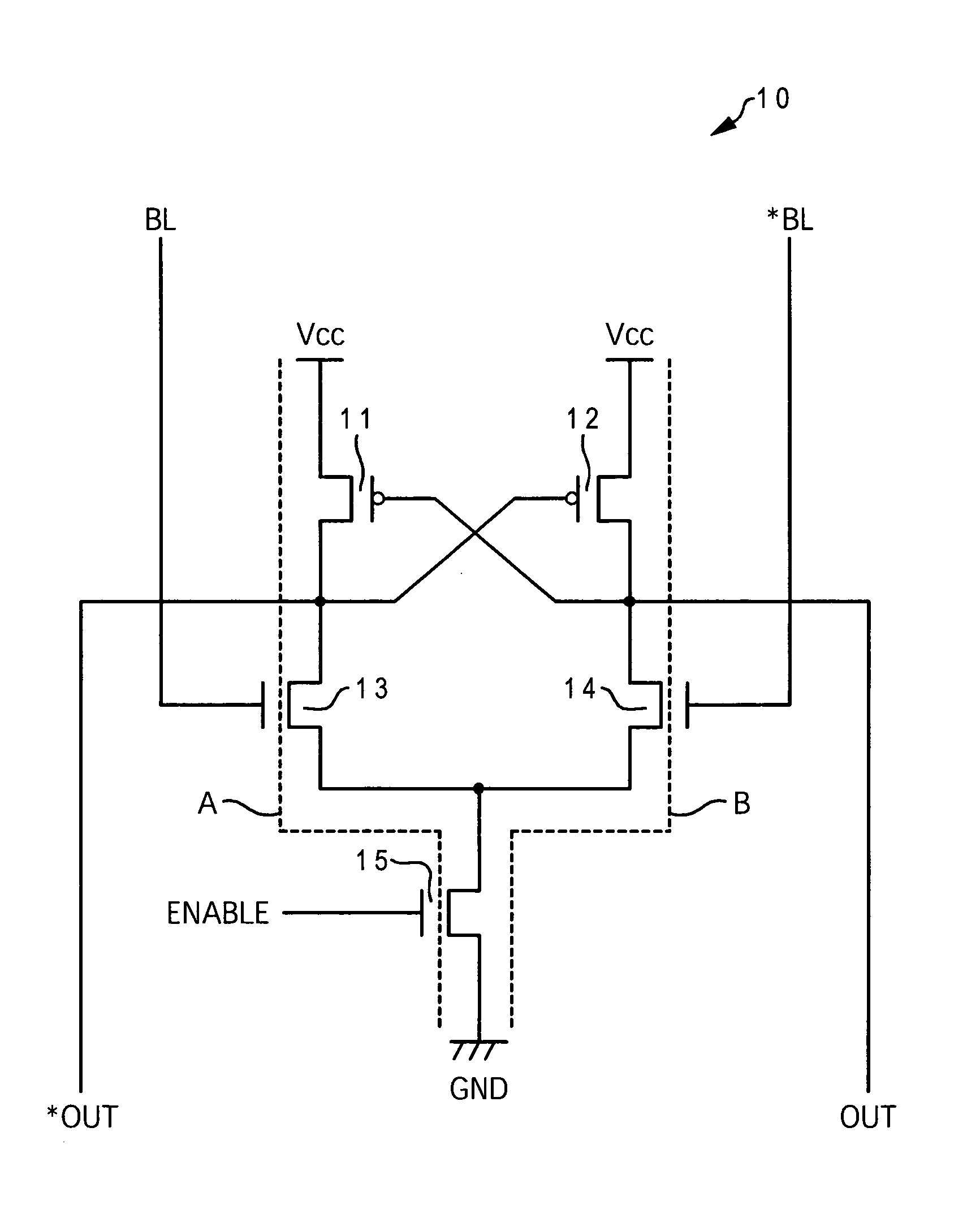 Sense amplifier for static random access memories