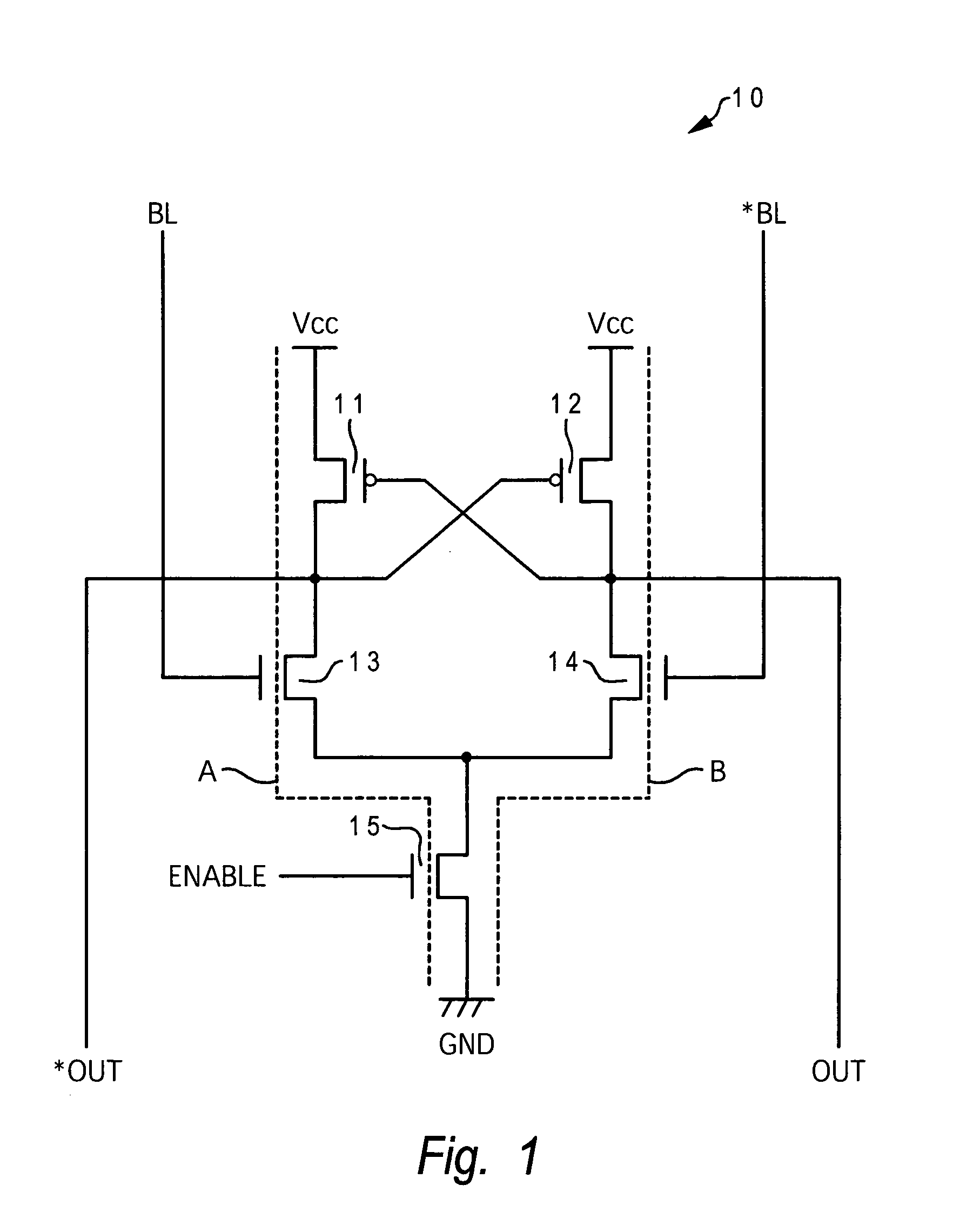 Sense amplifier for static random access memories