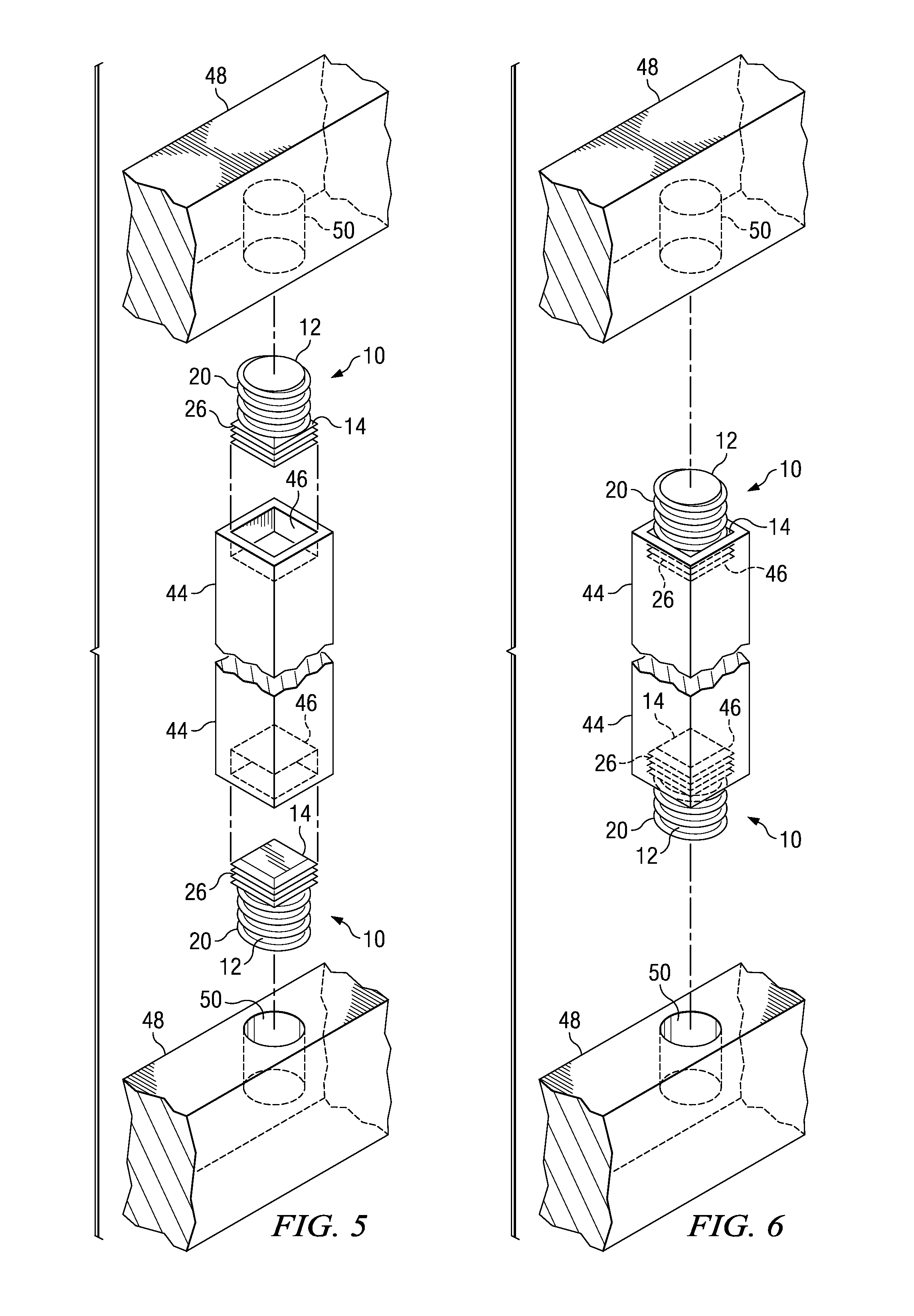 Fasteners, railing system and method of assembly