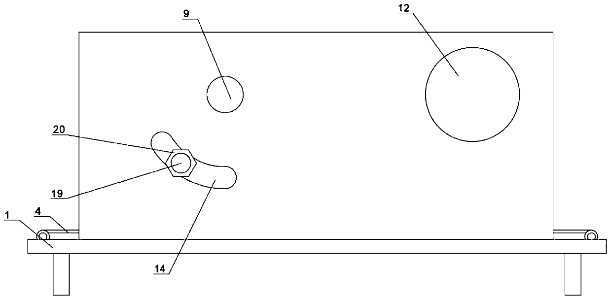 Partial paper sticking device for outer side of semi-finished product wooden box