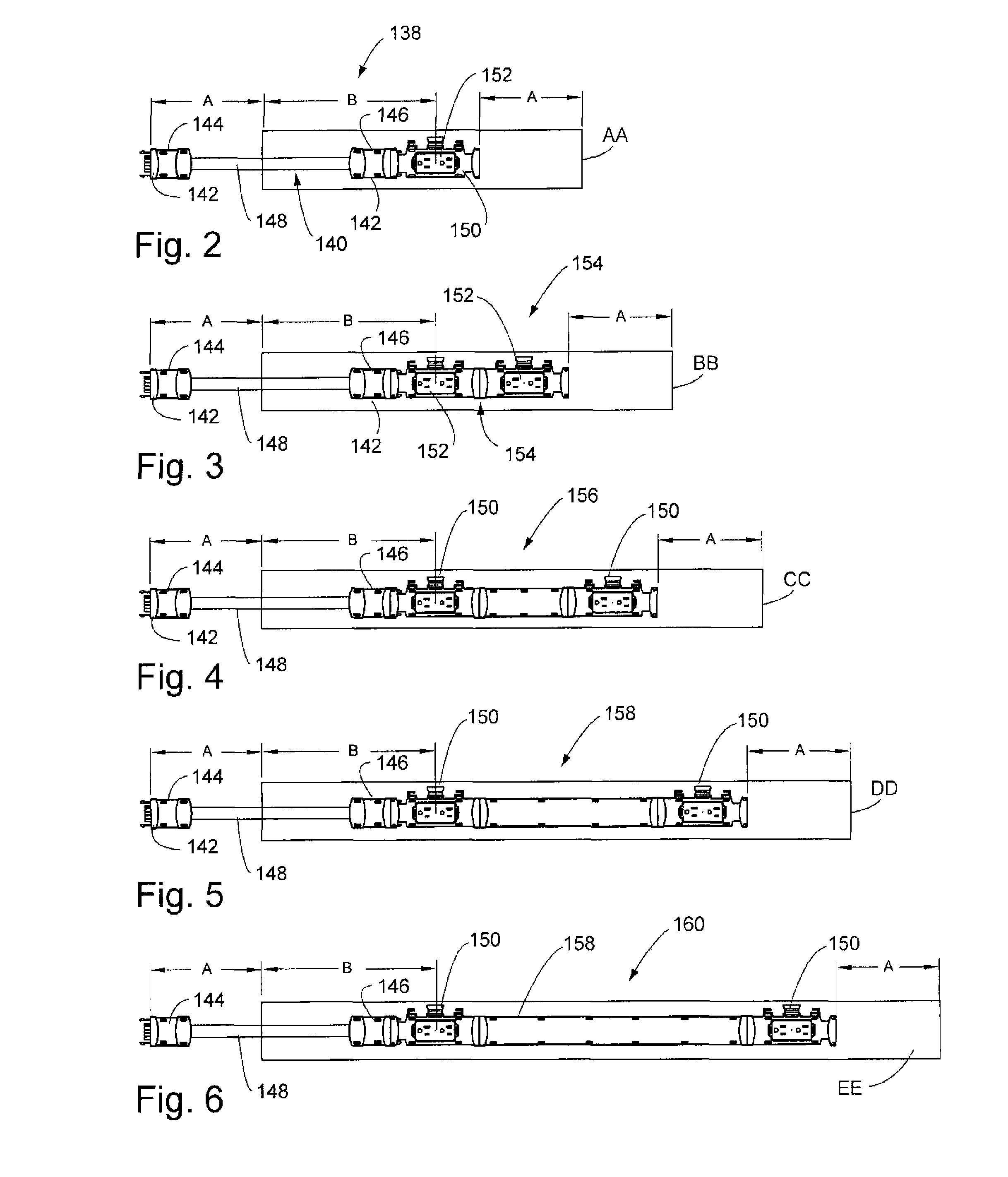 Modular power distribution assembly with multiple circuits